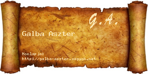 Galba Aszter névjegykártya